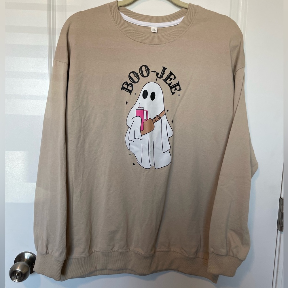 Tan Boo-Jee Ghost Sweatshirt - Picture 2 of 5